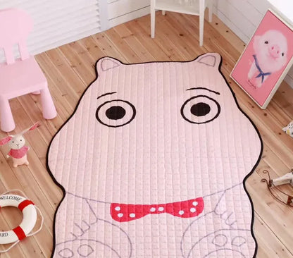 Soft cotton baby play mat with white tiger design for children's floor activities and living room decoration
