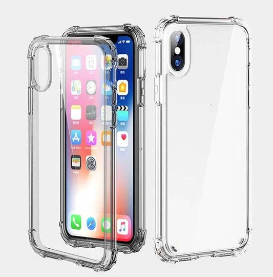 Luxury shockproof transparent iPhone case showcasing sleek design and durability