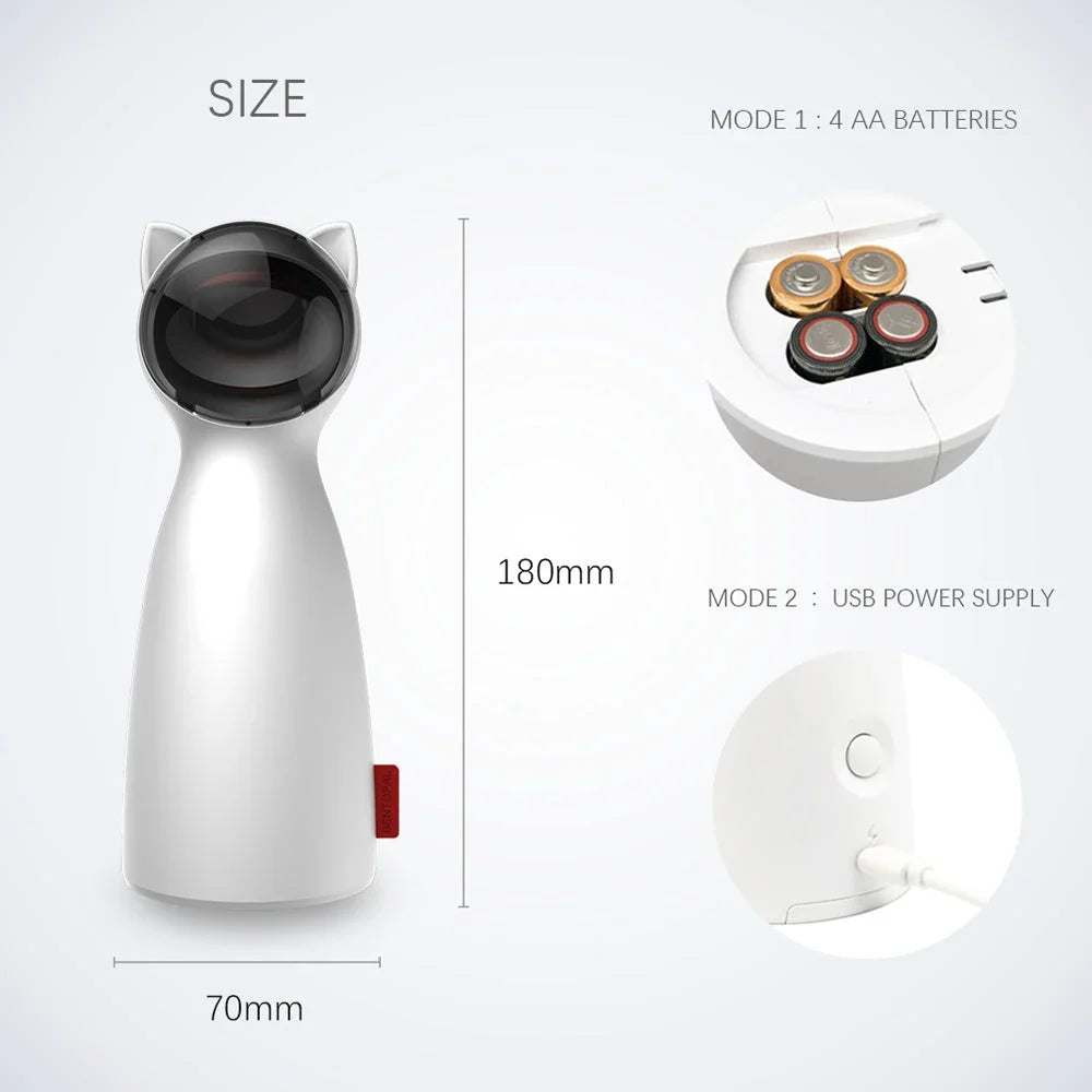 Automatic Laser Teaser: A smart and durable pet toy that captivates cats with a mesmerizing laser light show and adjustable features for interactive playtime.