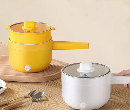 Multifunctional electric cooker with non-stick pot and glass cover