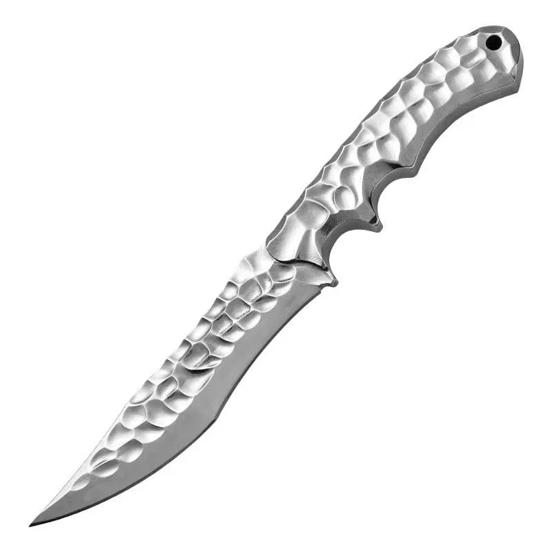 One-piece keel construction survival knife with 140mm blade, shown with optional Cold Ice K Sheath and Leather Case.