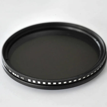 Adjustable camera ND filter set with diameters from 37mm to 95mm for light reduction