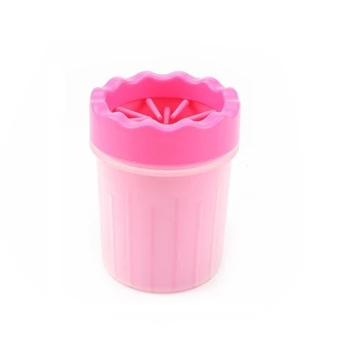 Silicone dog paw cleaning cup with soft bristles for easy and gentle paw washing