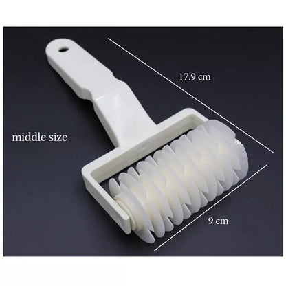 White plastic pizza knife set with three sizes for clean, effortless cuts