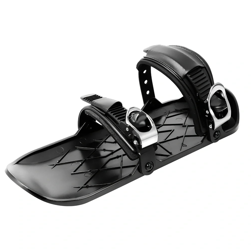 Black ultra-thin ski shoes with lace-up closure and rubber outsole for winter sports