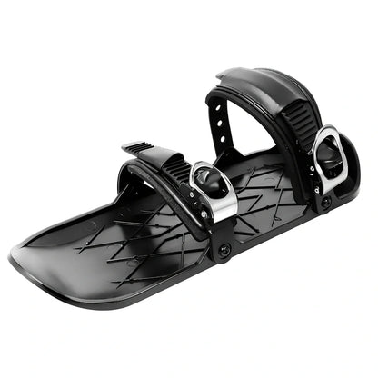 Black ultra-thin ski shoes with lace-up closure and rubber outsole for winter sports