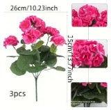 35cm tall red artificial crabapple silk flower with geranium-style details for home decoration
