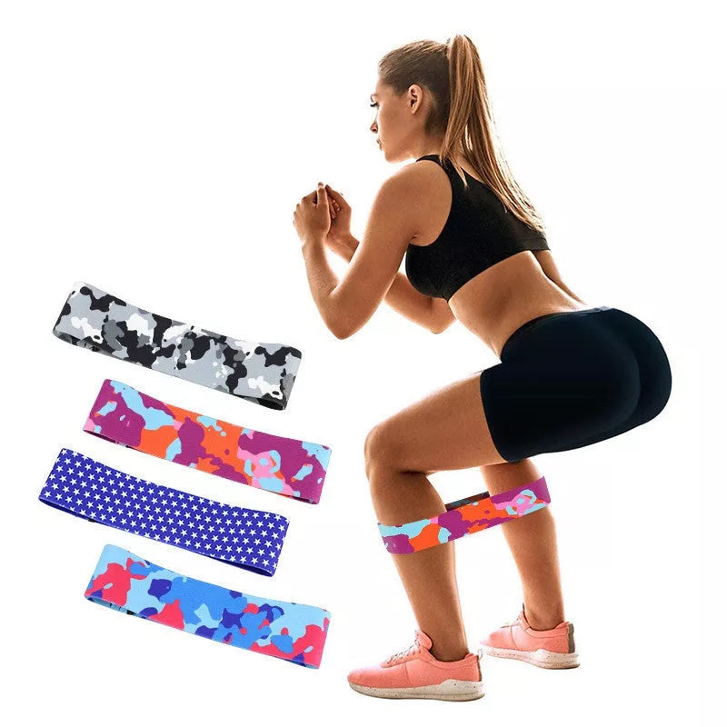 Anti-slip yoga camouflage resistance band for hip and leg training