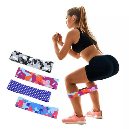 Anti-slip yoga camouflage resistance band for hip and leg training
