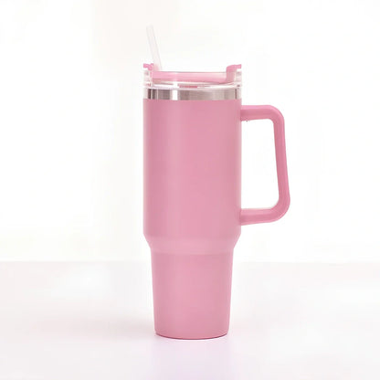 304 stainless steel vacuum cup with double-wall insulation showing 40oz capacity and 26cm height dimensions