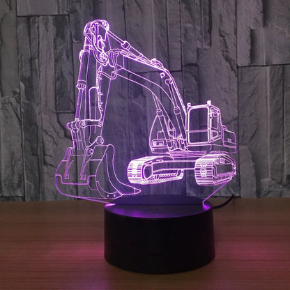 3D night light with touch control showing seven colour options and European design on 85mm base