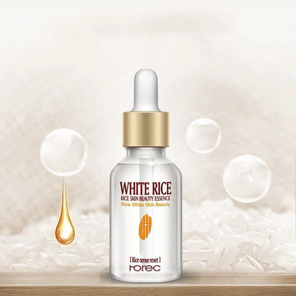 15ml bottle of White Rice Rejuvenating Moisturising Essence serum with white rice germ extract
