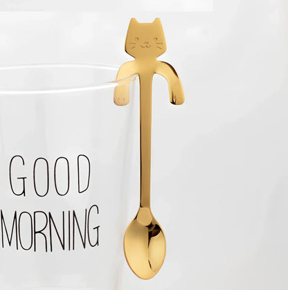 304 stainless steel coffee spoon with cartoon animal handle measuring 11.8cm long