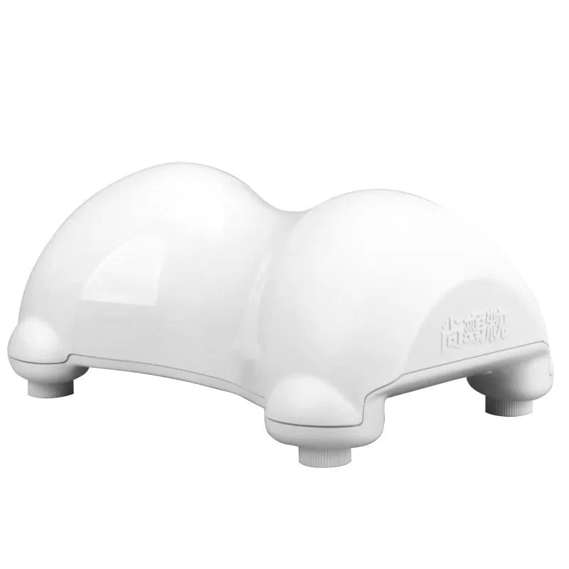 Black and white cervical health pillow using ABS material for physical traction, measuring 24x14.5x10 cm
