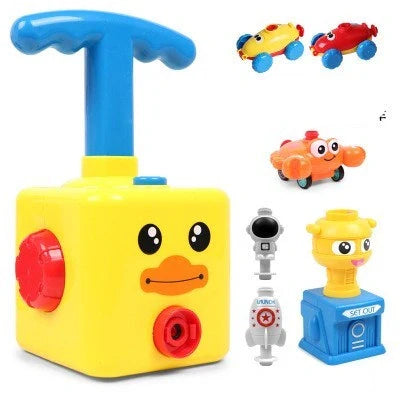 Children's air balloon powered car toy with ABS plastic construction