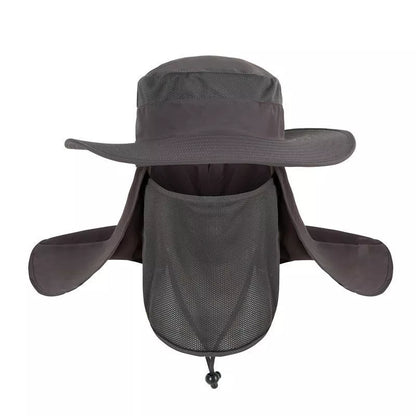 Fisherman's hat with wide brim for sun, water, and UV protection in various colours