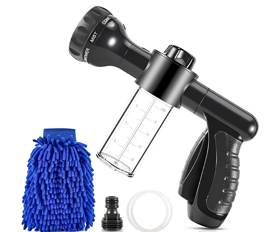 Foam telescopic water gun 22.3cm size with high-pressure nozzle and quick connector for car wash and garden use