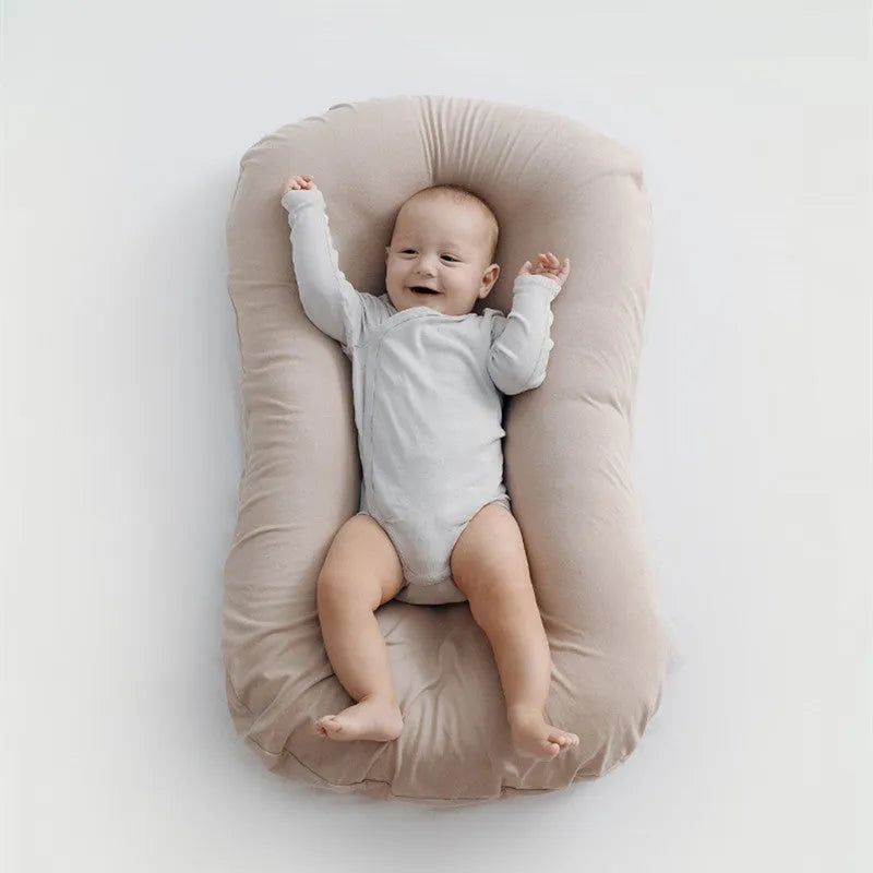 75x45cm portable cotton baby nest crib for infants with soft PP cotton filler in various colours