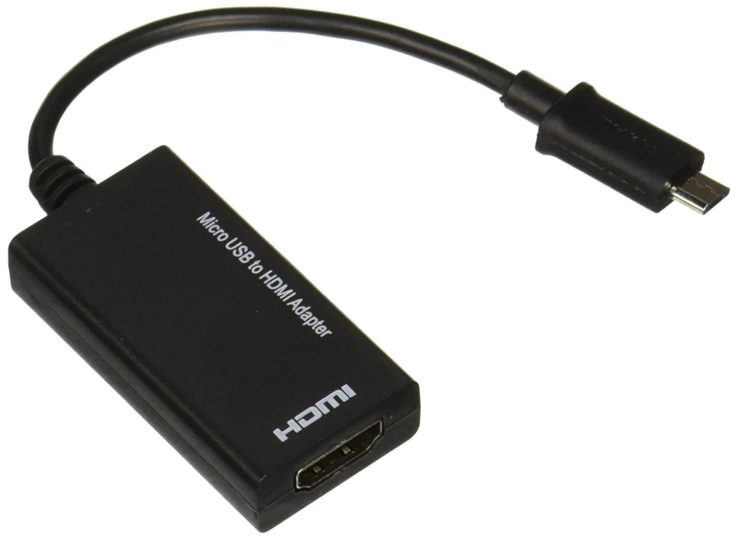 Black HD to HDMI adapter cable with gold connectors for connecting mobile devices to televisions
