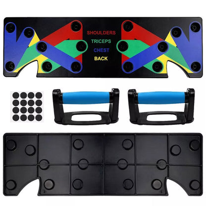 9-in-1 Push Up Rack Training Board for targeted muscle workouts