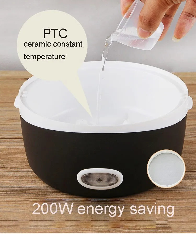Electric heating lunch box with USB connection in two-layer and three-layer capacity options