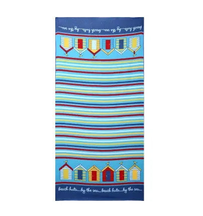 Large 150x70cm microfiber beach towel with colourful flamingo and summer ice cream printed designs