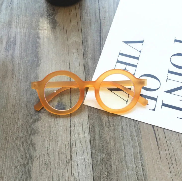 Retro round frame glasses in six colours with UV400 and anti-blue light protection