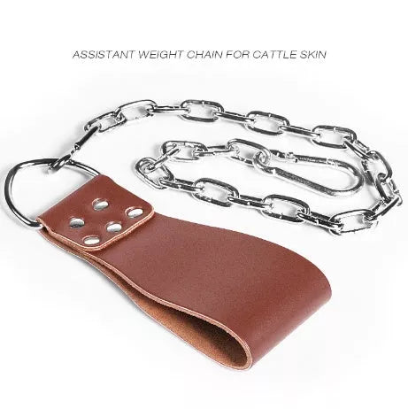 Leather weight lifting belt chain ring for power training in various colours