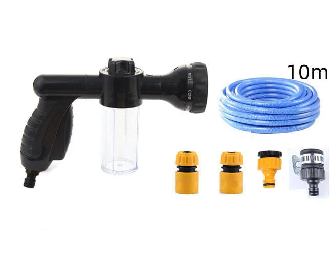Premium high-pressure water gun with 8-in-1 adjustable nozzle for versatile household and automotive cleaning