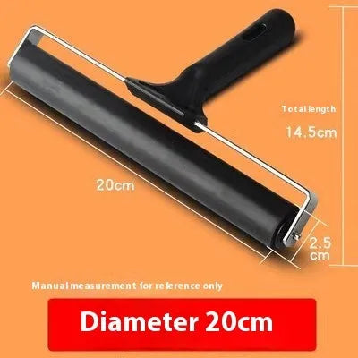 6cm black rubber paint roller with metal bracket for smooth paint application