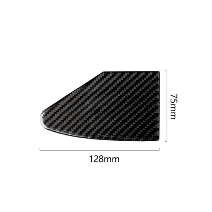 Carbon fibre decorative sticker for car USB charging port panel with 3M adhesive backing.