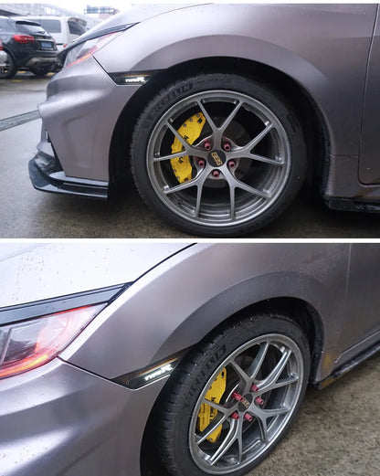 TYPER side turn signal fender streamer for tenth generation Civic, 2-pack, ABS plastic, TypeR red smoked black yellow
