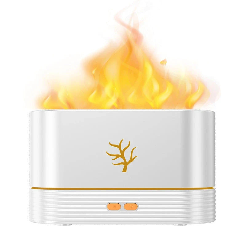 Ultrasonic aroma diffuser with flame-like LED lighting, creating a relaxing and soothing atmosphere in any room