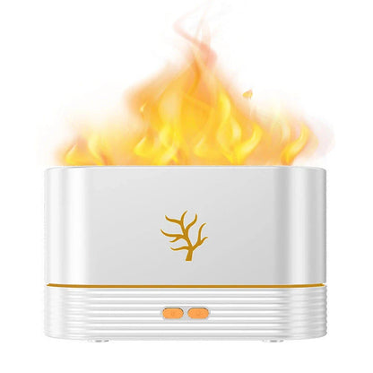 Ultrasonic aroma diffuser with flame-like LED lighting, creating a relaxing and soothing atmosphere in any room