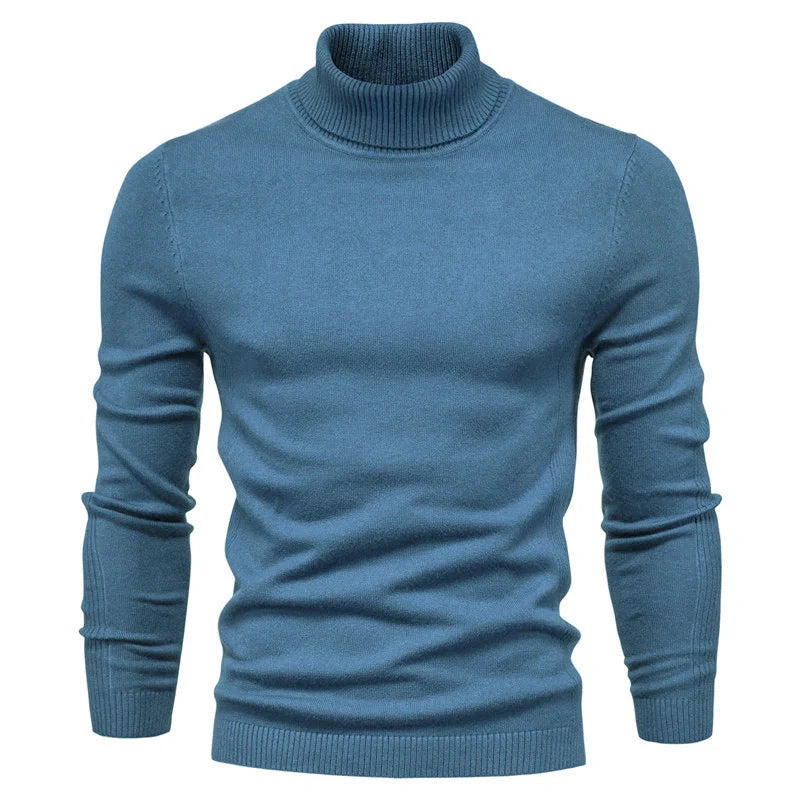 Men's slim fit turtleneck winter sweater in various colours