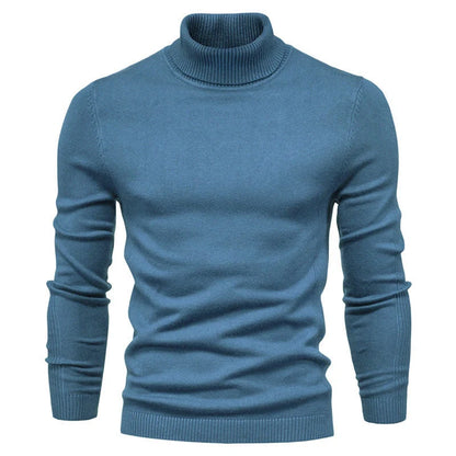 Men's slim fit turtleneck winter sweater in various colours