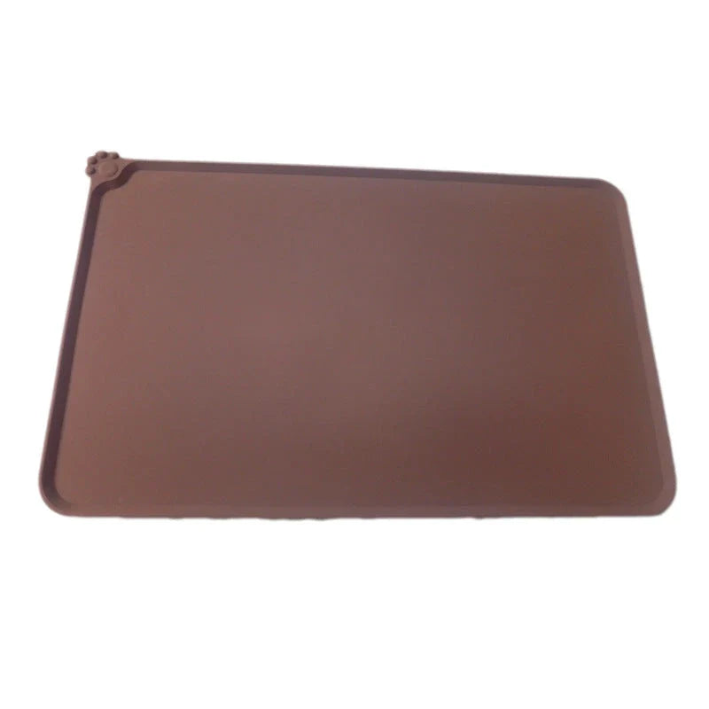 Premium silicone pet food mat with raised edges to contain splashes and spills, suitable for dogs and cats