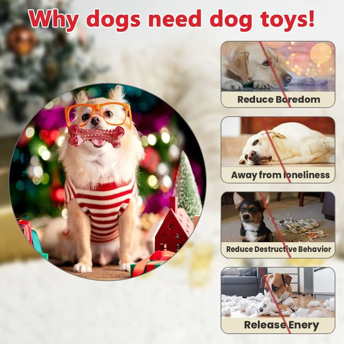 Red natural rubber chew toy for aggressive dogs with durable construction