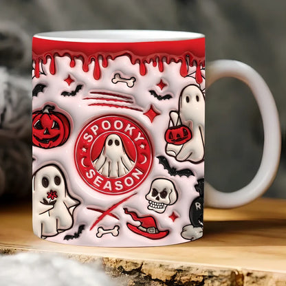 Halloween pumpkin ceramic coffee mug with 350ml capacity and festive design