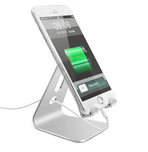 Universal Phone Buddy smartphone and tablet stand crafted from metal aluminium alloy with adjustable viewing angles, available in four colour finishes including Black, Red, Rose Gold and Silver for versatile device support and hands-free viewing