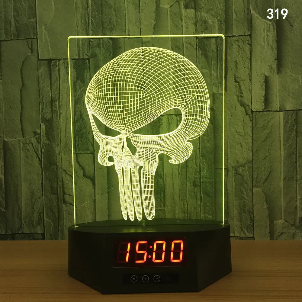 Glowing 3D dolphin LED night light with wireless charging base and remote control on bedside table