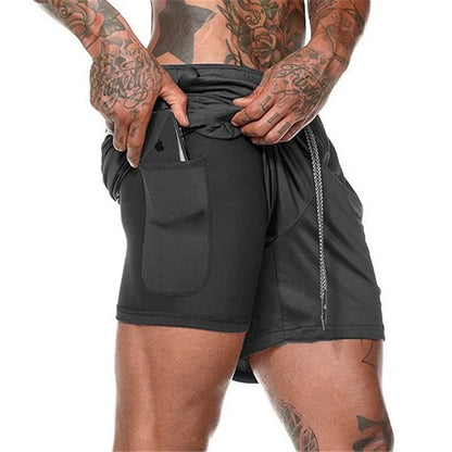 Premium compression shorts with pockets for men, perfect for gym and casual wear