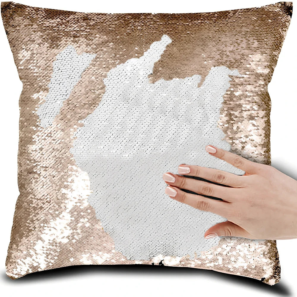40x40cm square colour-changing pillow cover with knitted polyester construction