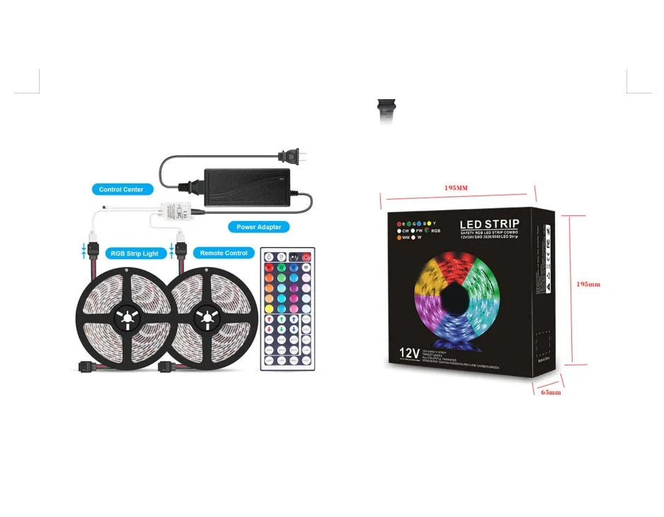 Premium RGB LED strip lights with customisable colour options and waterproof design