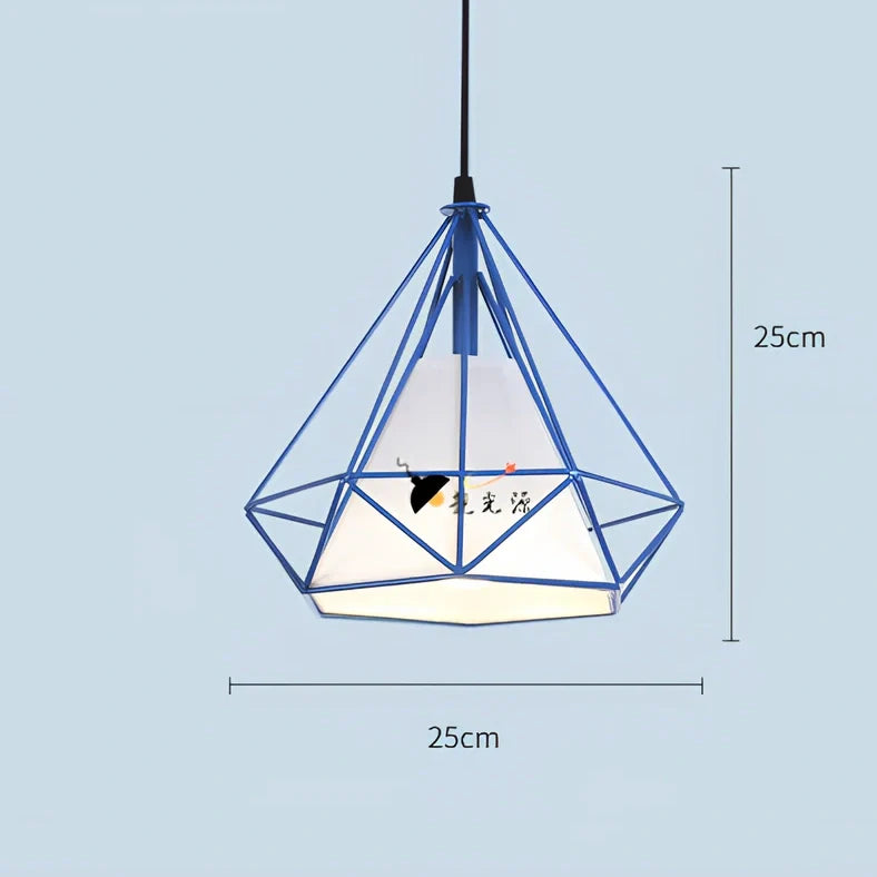 Wrought iron diamond chandelier in black, adjustable to 1.2m height for 10-15㎡ rooms with 80,000-hour LED