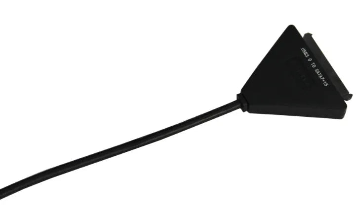 Black USB 3.0 to SATA 7+15 pin adapter cable for connecting 2.5 and 3.5 inch hard drives to a computer.