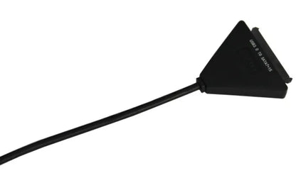 Black USB 3.0 to SATA 7+15 pin adapter cable for connecting 2.5 and 3.5 inch hard drives to a computer.