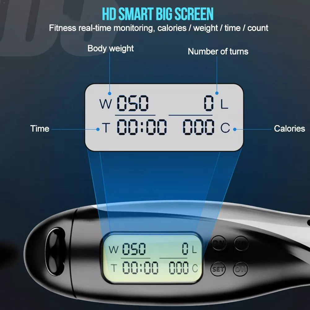 Professional cordless skipping rope with intelligent counter display