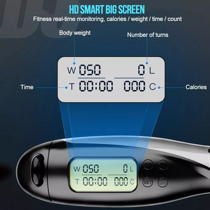 Professional cordless skipping rope with intelligent counter display