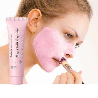 30g cherry blossom mud mask sachet for facial cleansing and hydration